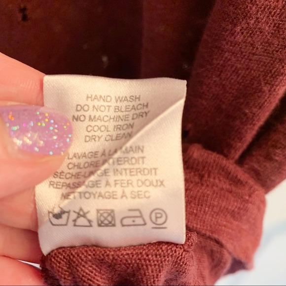 IRO REVOLVE Cut out Clay Distressed Short Sleeve Tee Size Small‎ Burgundy - Picture 7 of 8